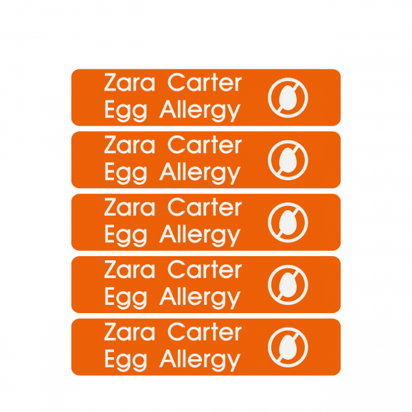 Egg Allergy Name Label Pack