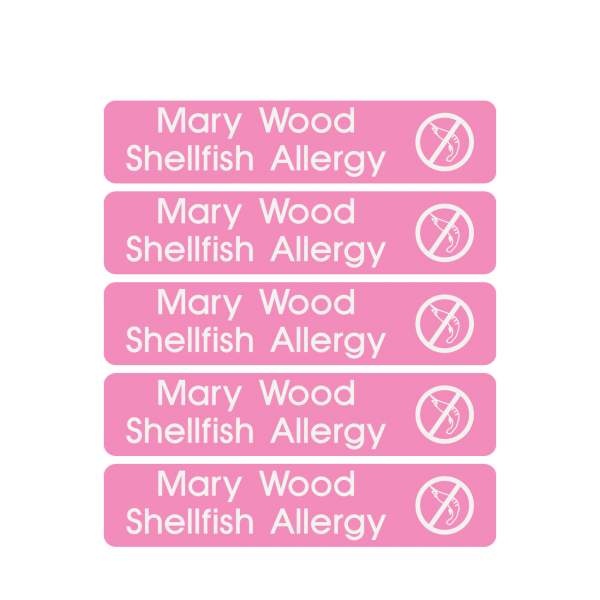 Shellfish Allergy Name Label Pack